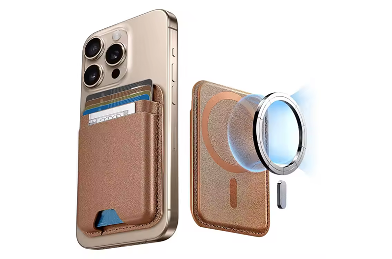 Soft PU Leather Magnetic Wallet N52 Strong Magnetic Wallet Card Holder for iPhone 12-17 Series( (Support OEM/ODM)